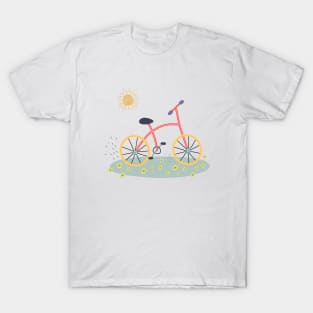 Bike. Summer. Vector flat illustration on white background-01 T-Shirt